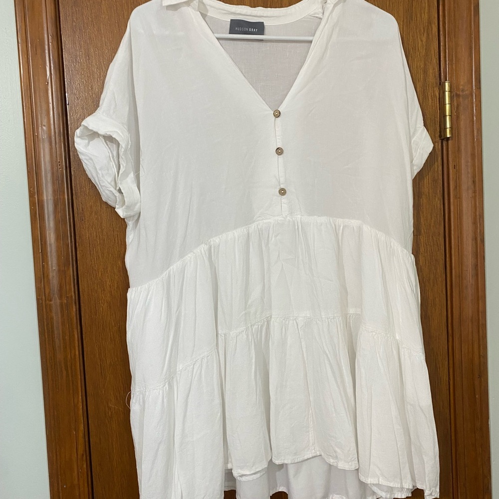 Boutique White Button-Down Women's dress
